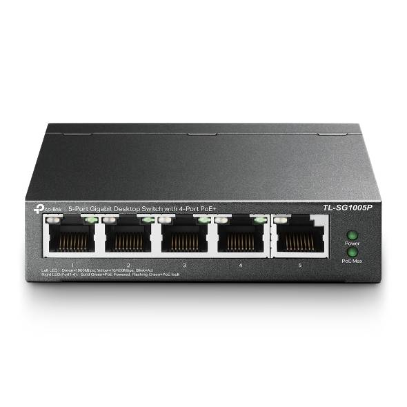 TP-Link Коммутатор TL-SG1005P 5G 4PoE 56W неуправляемый