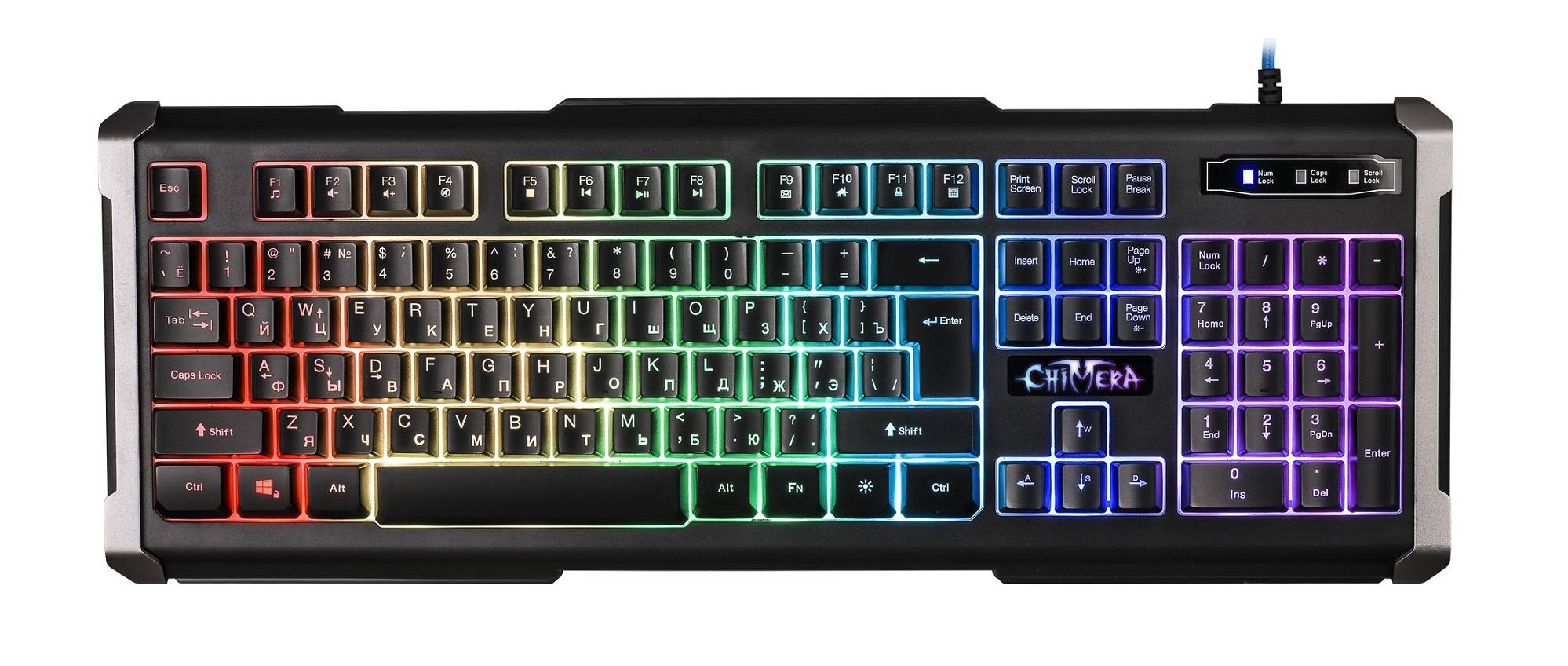 Defender Проводная игровая клавиатура Chimera GK-280DL RU,RGB подсветка, 9 режимов