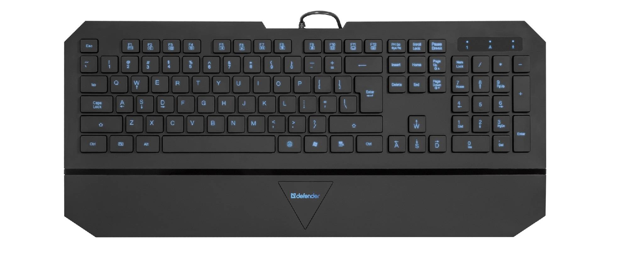 Defender Клавиатура проводная Oscar SM-660L Pro RU, 104+6кн, 13 доп.функций, 4 уровня подсветки, чёрный, USB.