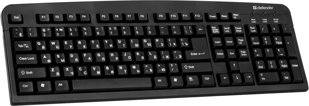 Клавиатура проводная Defender Element HB-520 / 104+3 доп. клав. / классическая раскладка / черный, USB.