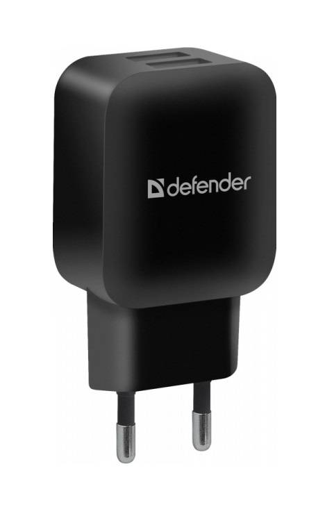 Defender Сетевой адаптер EPA-13 черный, 2xUSB, 5V/2.1А, пакет