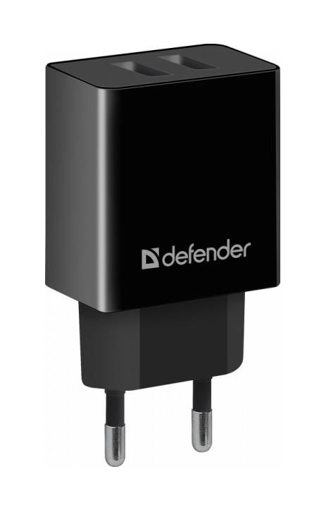 Defender Сетевой адаптер UPA-22 черный, 2xUSB, 2.1А