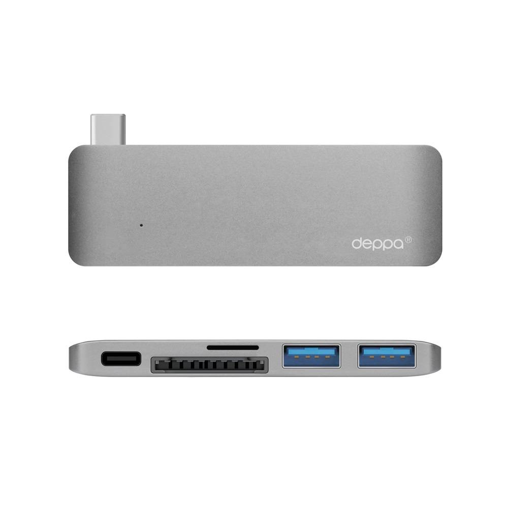 Deppa USB-C адаптер для Macbook, 5в1,графит.