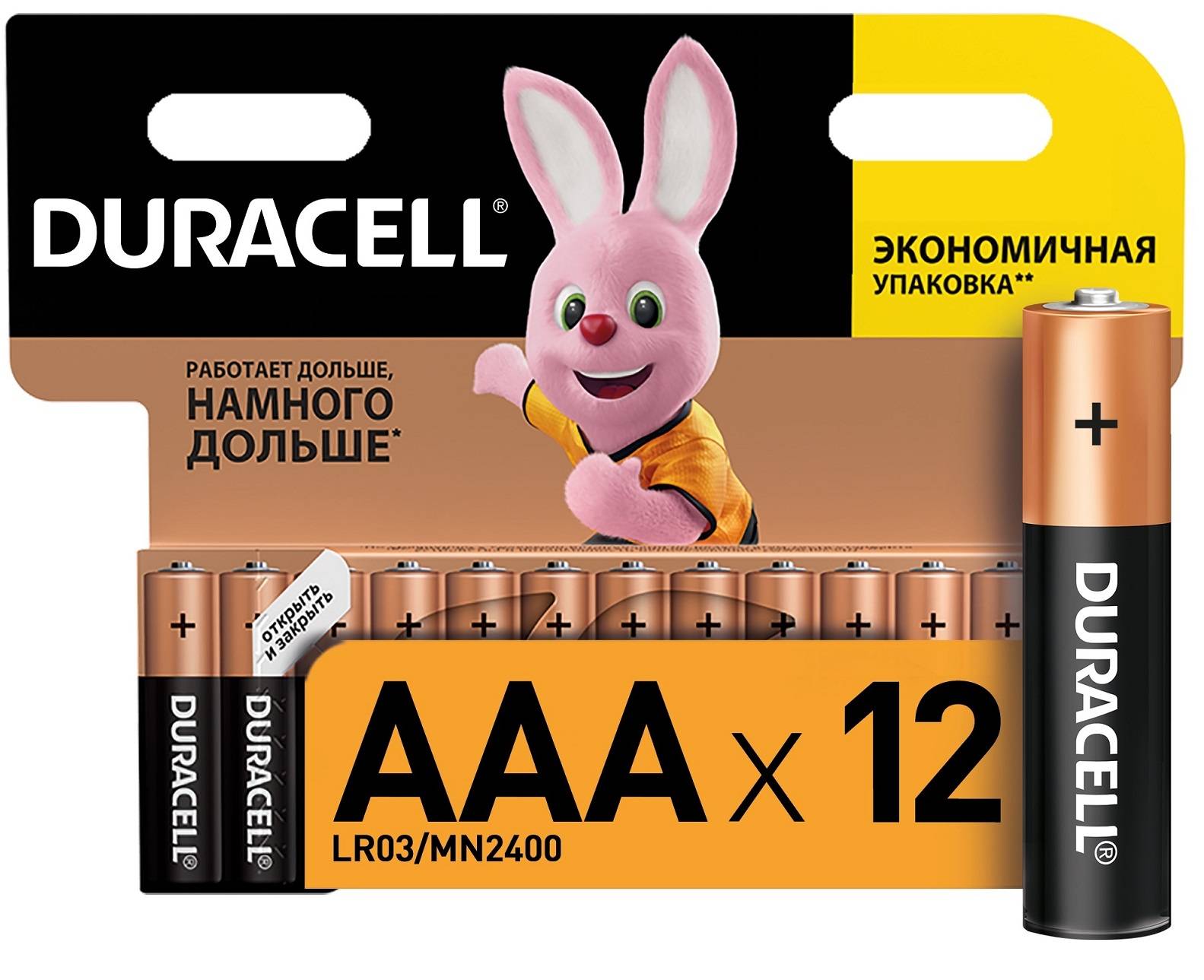 Элемент питания Duracell LR03-12BL BASIC (AAA)