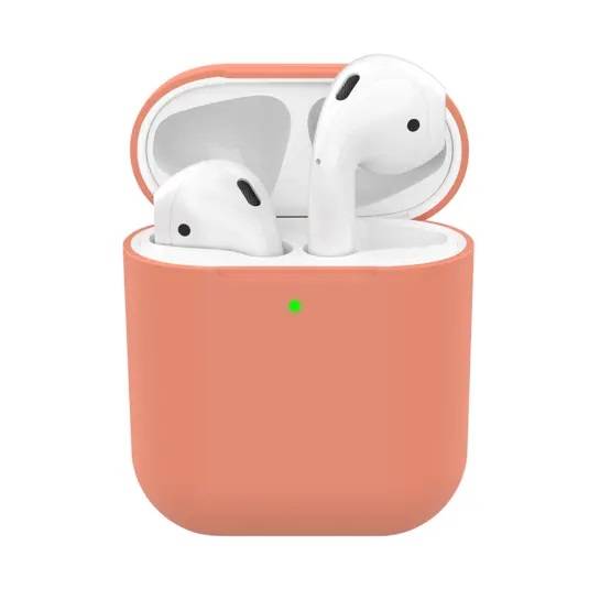 Deppa Силиконовый чехол Ultra Slim для AirPods 1/2, персиковый.