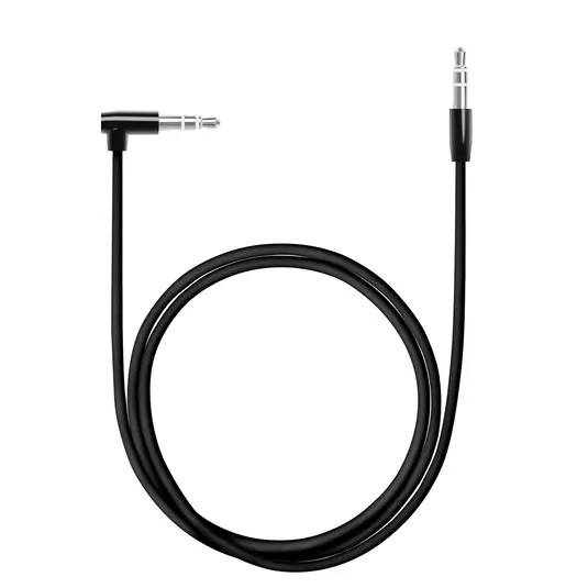 Deppa AUX Slim аудиокабель 3.5мм-3.5мм, L коннектор, 1.2м, черный.