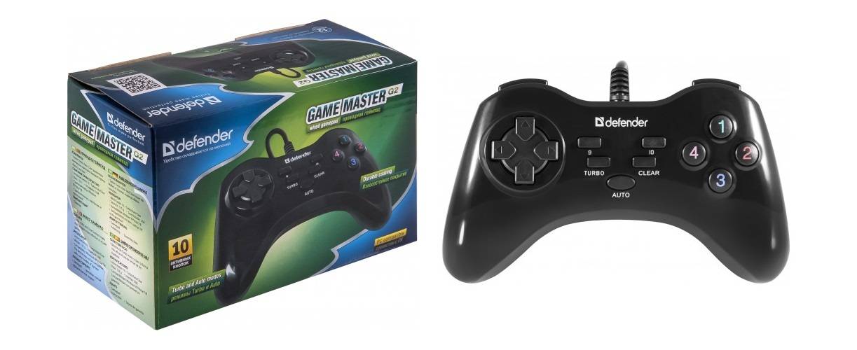 Геймпад Defender Game Master G2 / ПК / USB 3.0 / D-Pad — 8 / 10 кн.+ 3 кн.Turbo,Clear,Auto / Windows XP,Vista ,7