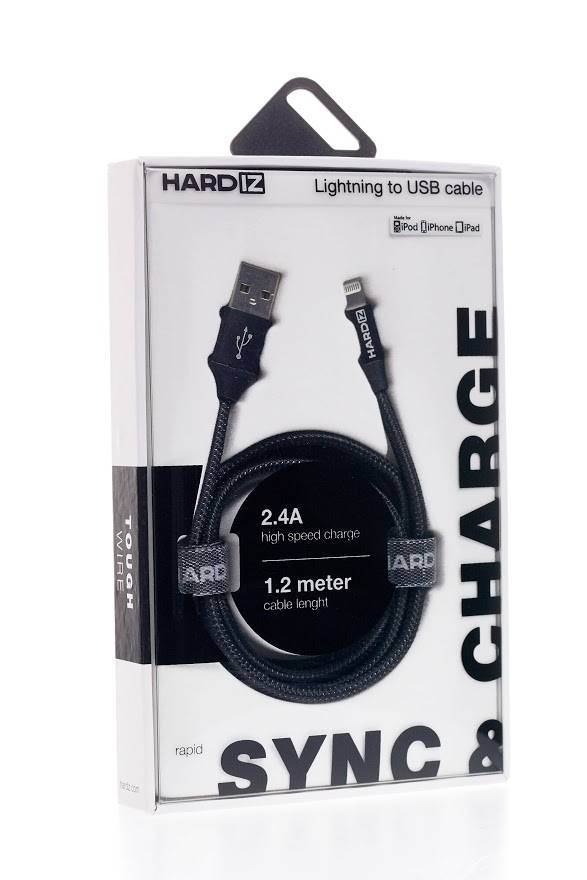 HARDIZ Кабель Lightning на USB 2.0 MFI высококачественная тетроновая оплетка, 1,2 метра, Black.