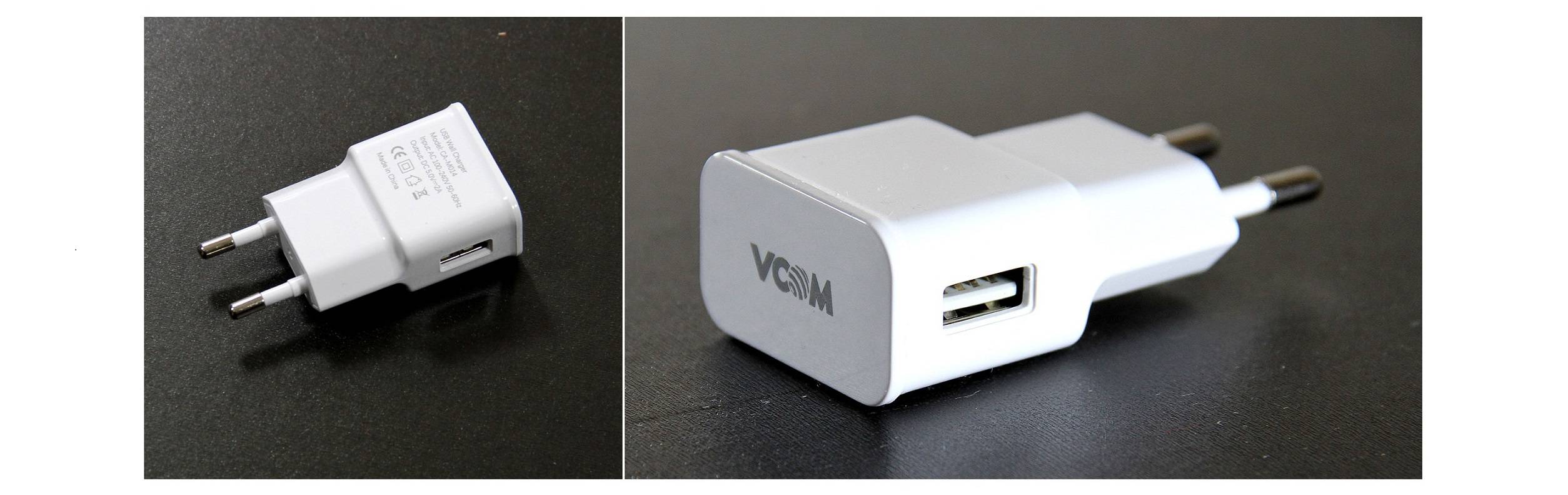 Зарядное устройство AC (EU Plug 100-220V) —> USBx1 Port ( DC5V, 2A) VCOM 