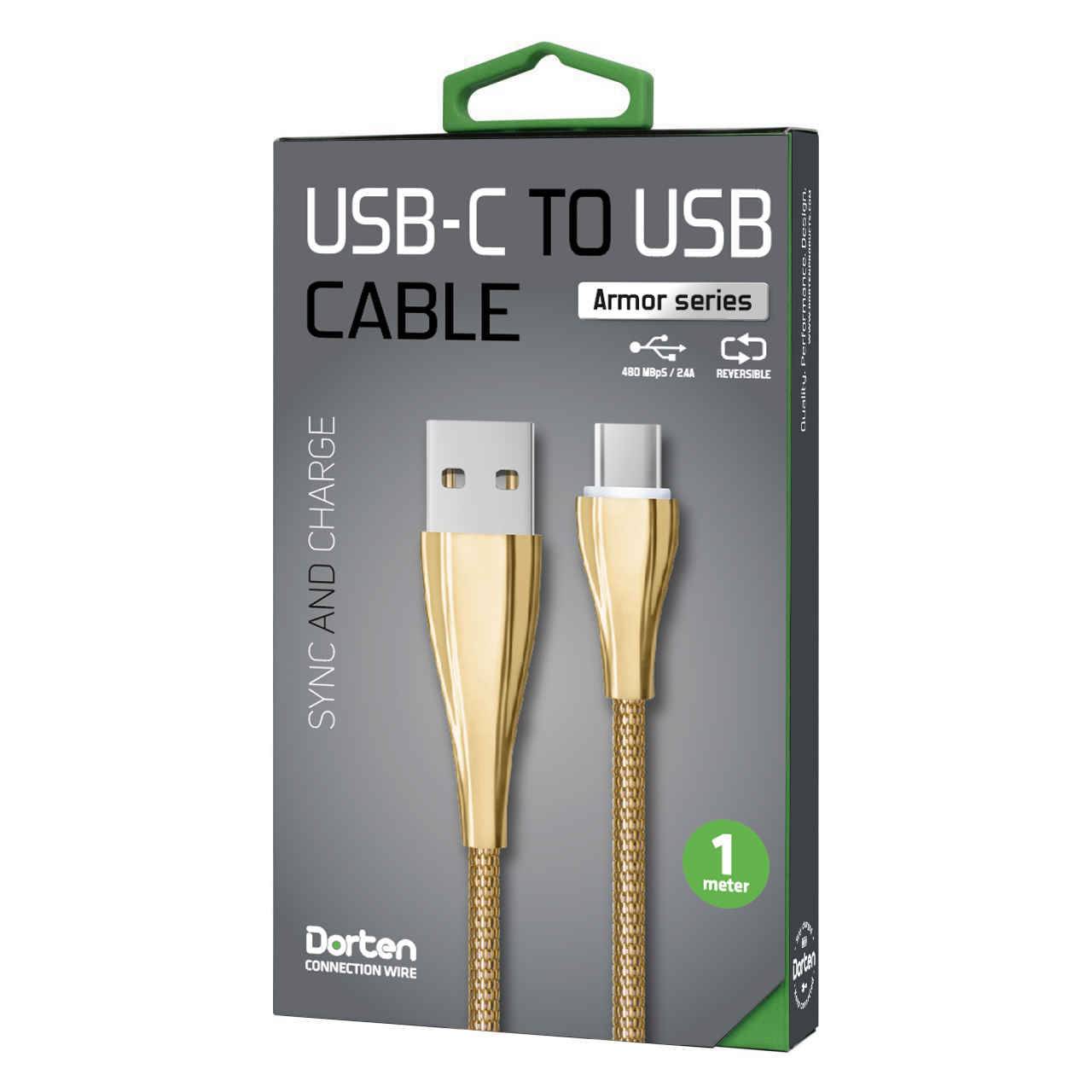 Dorten Кабель USB-C Armor Series, 1 метр, Gold