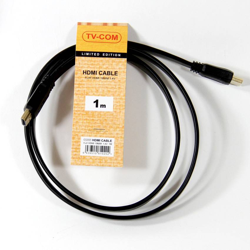 Кабель HDMI TV-COM 19M/M 1.4V  плоский 1m 