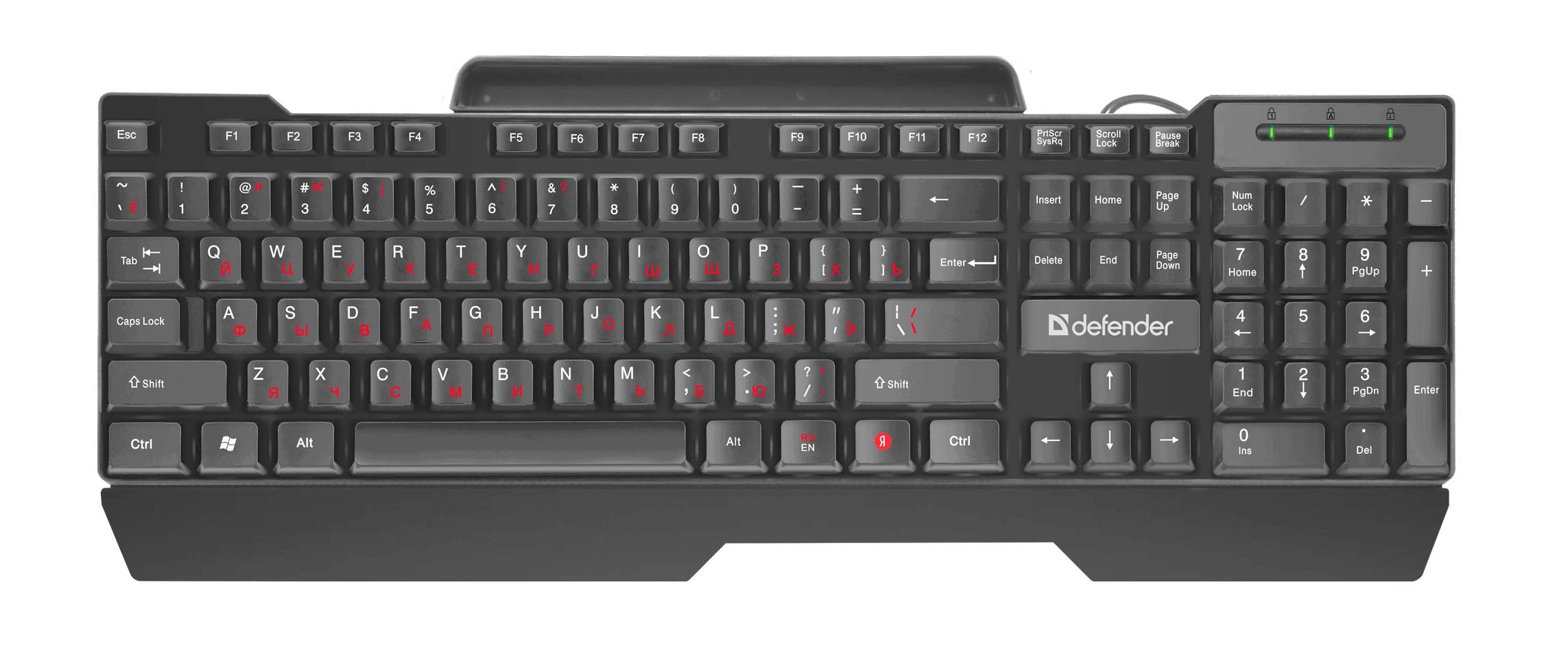 Defender Клавиатура проводная Search HB-790 RU, классическая раскладка 104 клвш, USB 1.8м, чёрный.