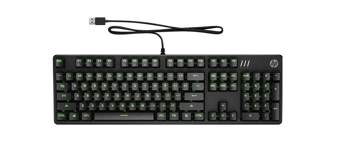 HP Клавиатура Pavilion Gaming 550, механические переключатели, RGB подсветка, 1,8 м, черная.