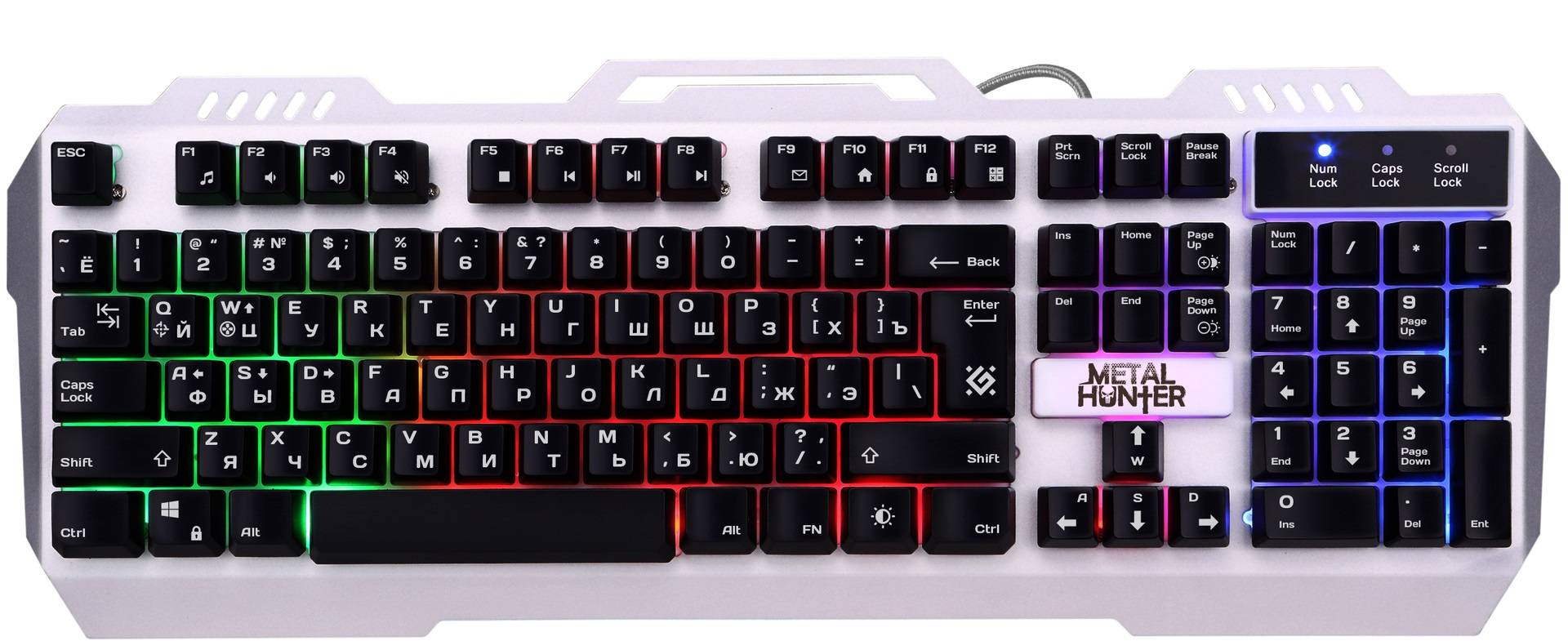 Проводная игровая клавиатура Metal Hunter GK-140L RU,RGB подсветка,19 Anti-Ghost DEFENDER
