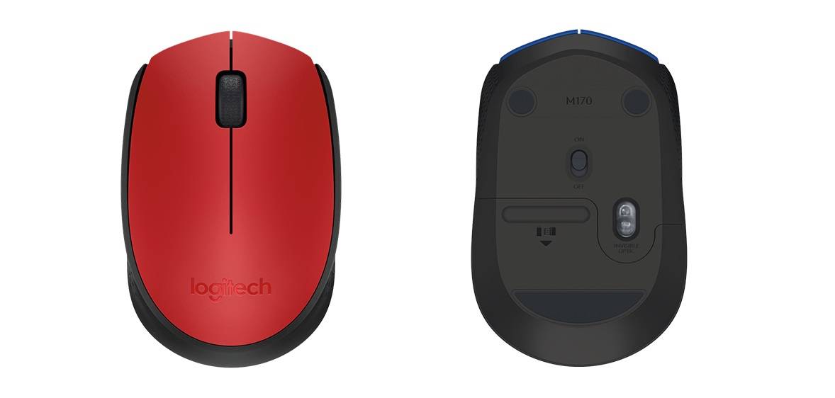 Мышь беспроводная Logitech Wireless Mouse M171 Red, оптическая светодиодная, радиоканал 10 м, 1xAA, красный.