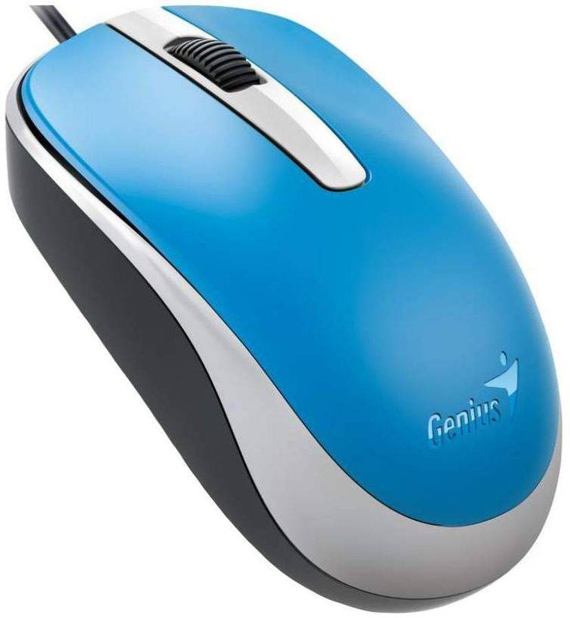 Мышь Genius Мышь DX-120, USB, G5, голубая (blue, Optical 1000dpi, подходит под обе руки) New Package