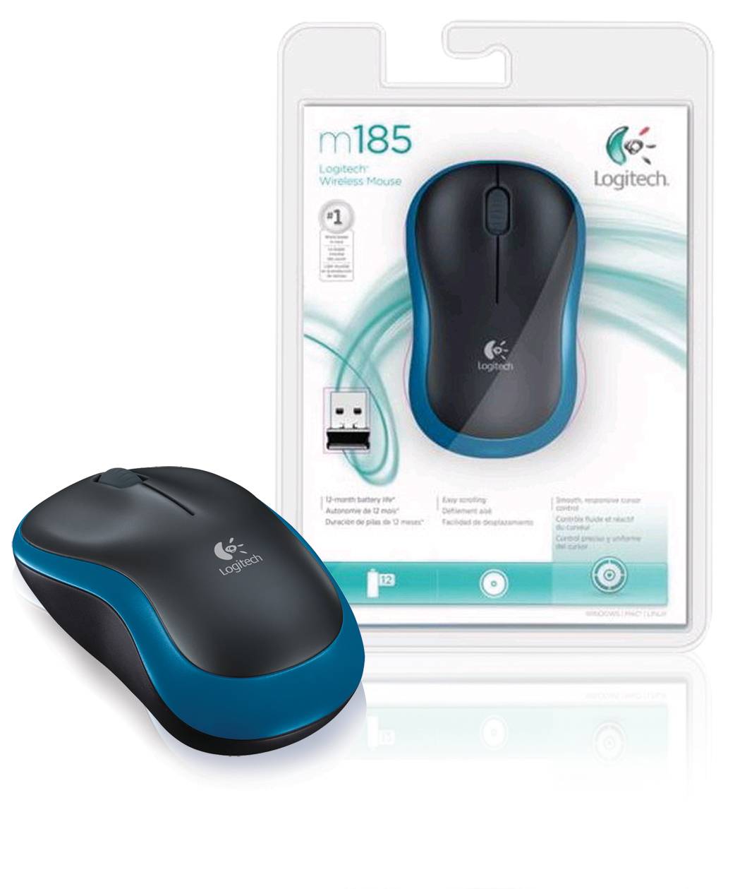 Мышь Logitech Wireless Mouse M185, Blue