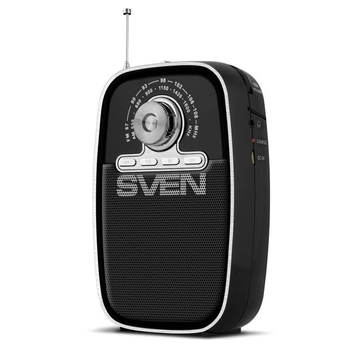 SVEN SRP-445, черный, радиоприемник, мощность 3 Вт (RMS), FM/AM, USB, microSD, встроенный аккумулятор - картинка товара SVEN SRP-445, черный, радиоприемник, мощность 3 Вт (RMS), FM/AM, USB, microSD, встроенный аккумулятор - купить с доставкой по России