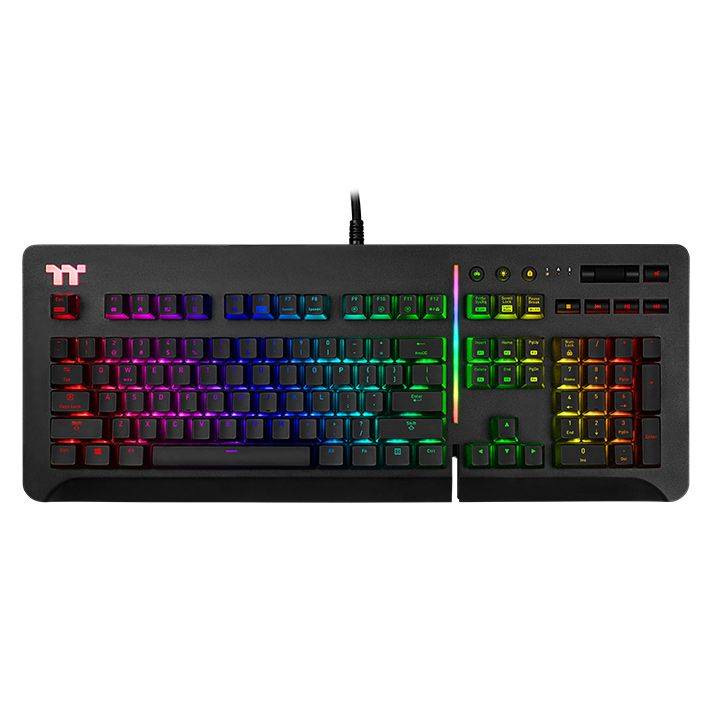 Thermaltake Клавиатура игровая Level 20 RGB Titanium Edition, Cherry MX Speed Silver, многоцветная RGB, 1.9 м, черный.