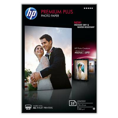 Фотобумага HP Premium Plus Высококачественная Глянцевая,300г/м2, A6(10X15)/25л.