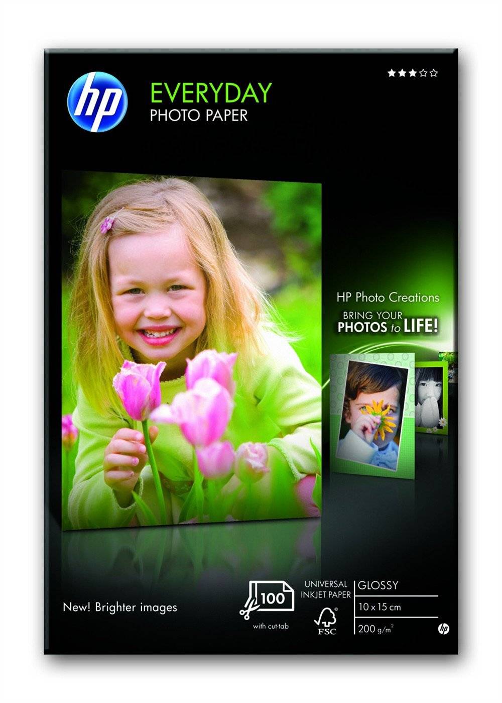 Глянцевая фотобумага HP для повседневного использования — 100 листов/10 X 15 см