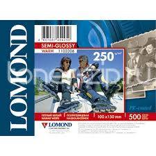 Фотобумага LOMOND для струйной печати, A6, 250 г/м2, 500 листов (Полуглянцевая тепло-белая, микропористая)