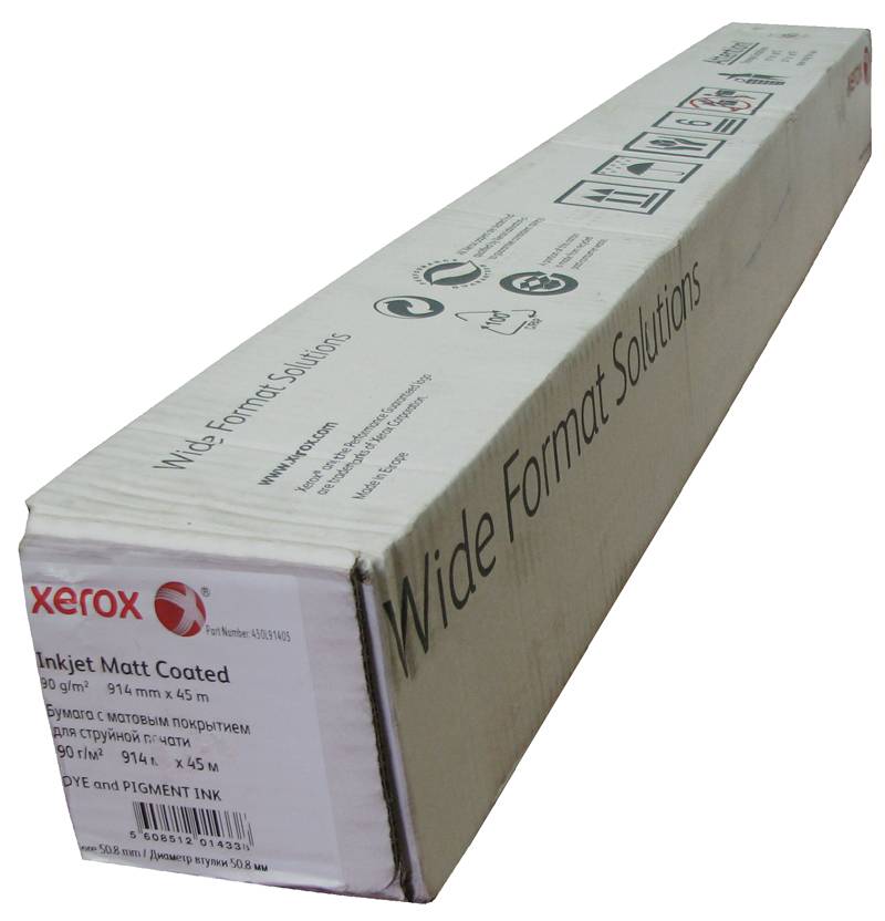 Бумага XEROX Inkjet Matt Coated 90 гр., (0.420х45 м.).Грузить кратно 2 рул.