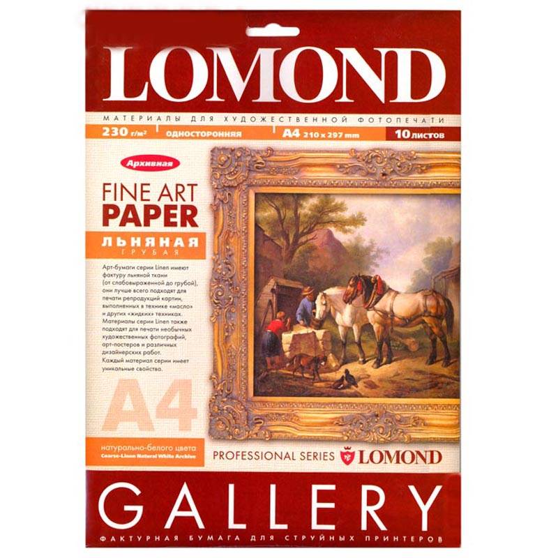 Холст LOMOND для струйного принтера Pigm Canvas P А4 10л