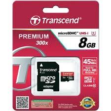 Флеш карта MicroSD 8GB Transcend MicroSDHC Class 10 UHS-I ( SD адаптер)