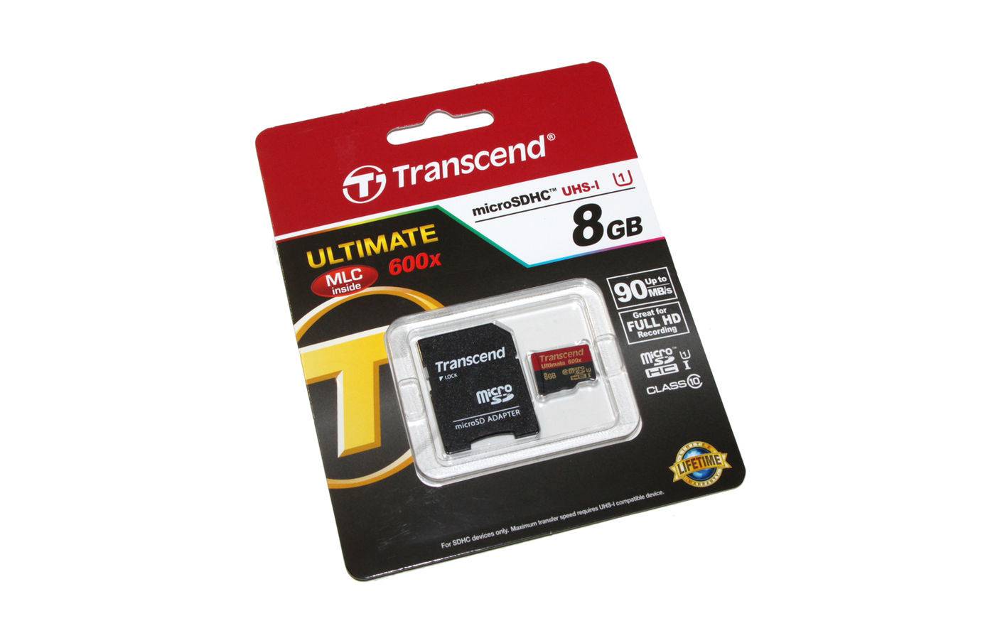 Флеш карта MicroSD 8GB Transcend MicroSDHC Class 10 UHS-I Ultimate,600x