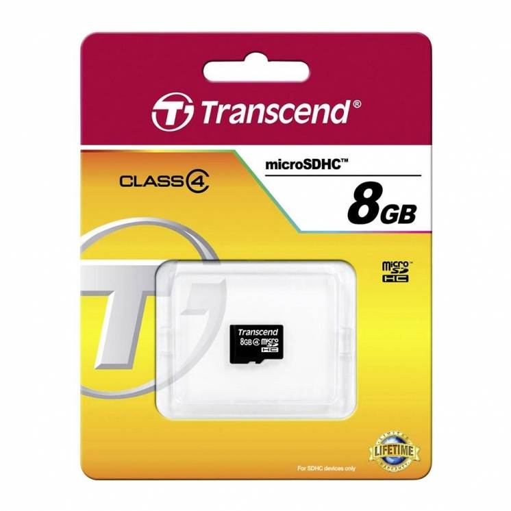 Флеш карта MicroSD 8GB Transcend MicroSDHC Class 4