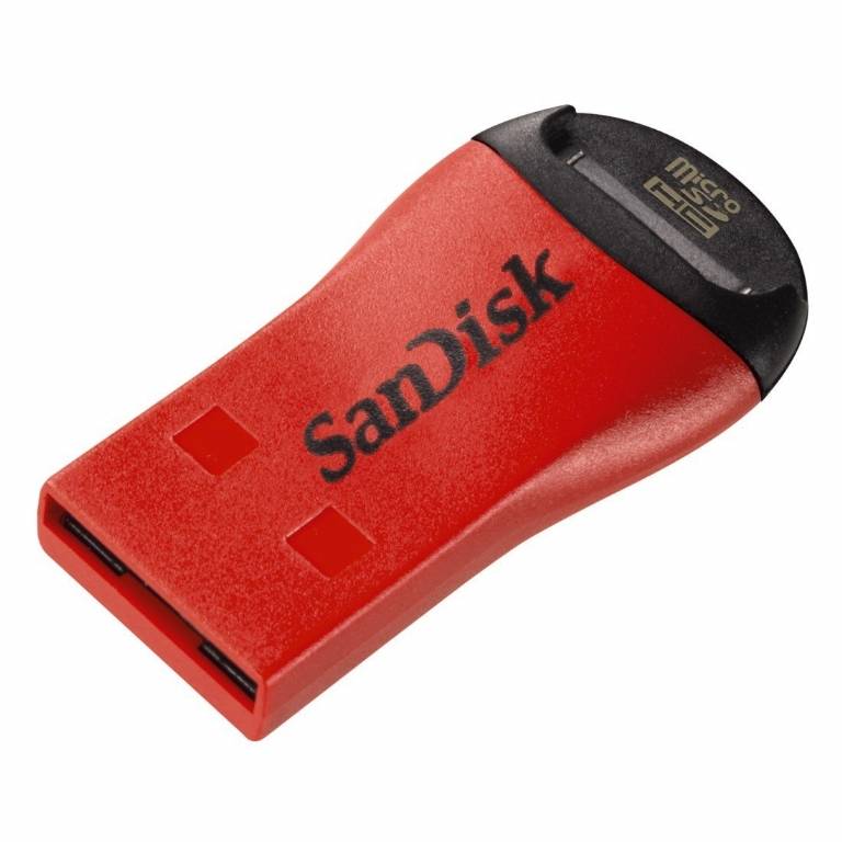 Устройство чтения/записи флеш карт SanDisk, MicroSD, USB 2.0, Красный