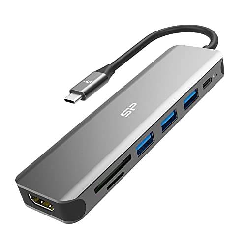 Док станция Silicon Power Boost SU20  SD/microSD/3XUSB 3.2/TypeC/HDMI, Алюминий