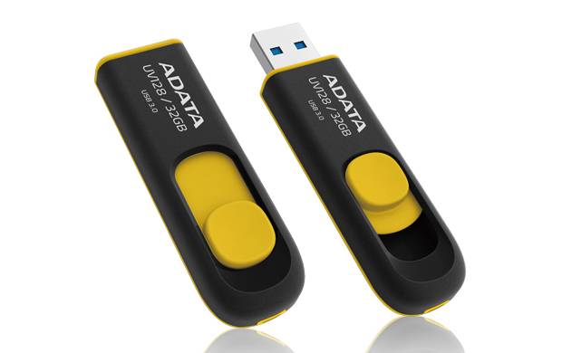 Флеш накопитель 16GB A-DATA UV128, USB 3.0, черный/желтый