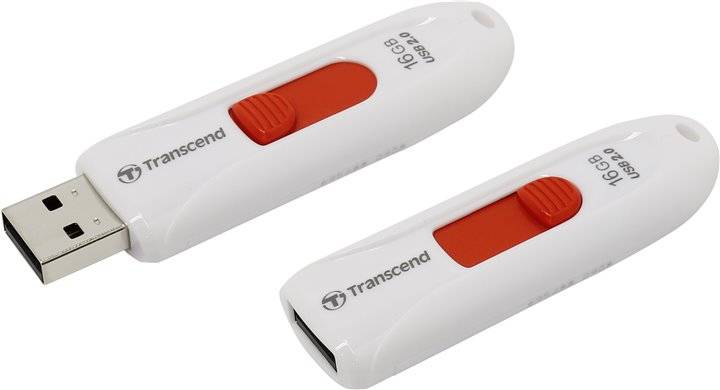 Флеш накопитель 16GB Transcend JetFlash 590, USB 2.0, Белый