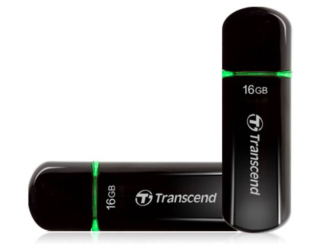 Флеш накопитель 16GB Transcend JetFlash 600, USB 2.0, Черный/Зеленый