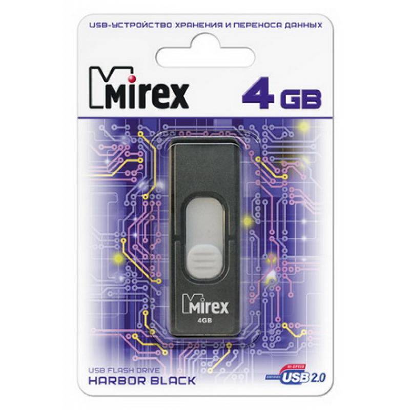 Флеш накопитель 4GB Mirex Harbor, USB 2.0, Черный