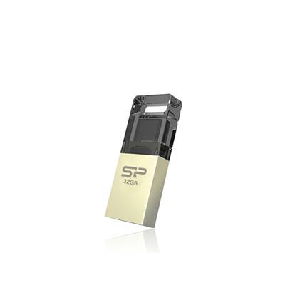 Флеш накопитель 8Gb Silicon Power Mobile X10 OTG, USB 2.0/MicroUSB, Золотистый