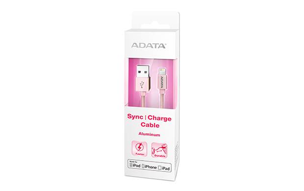 Кабель A-DATA Lightning-USB для зарядки и синхронизации IPhone, IPad, IPod (сертиф. Apple) 1м, металлический, Rose Gold