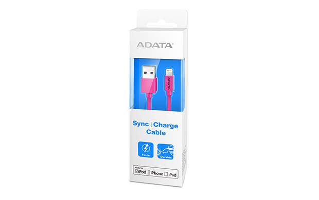 Кабель A-DATA Lightning-USB для зарядки и синхронизации IPhone, IPad, IPod (сертифицирован Apple) 1м, Pink