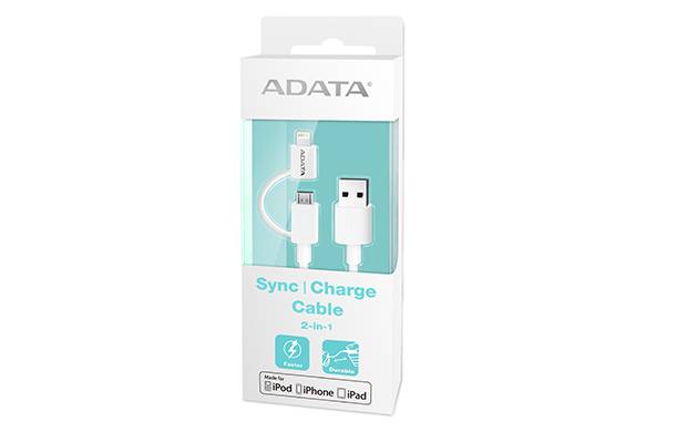 Кабель универсальный A-DATA Lightning/microUSB для зарядки и синхронизации Apple/Android (сертиф. Apple) 1м, White