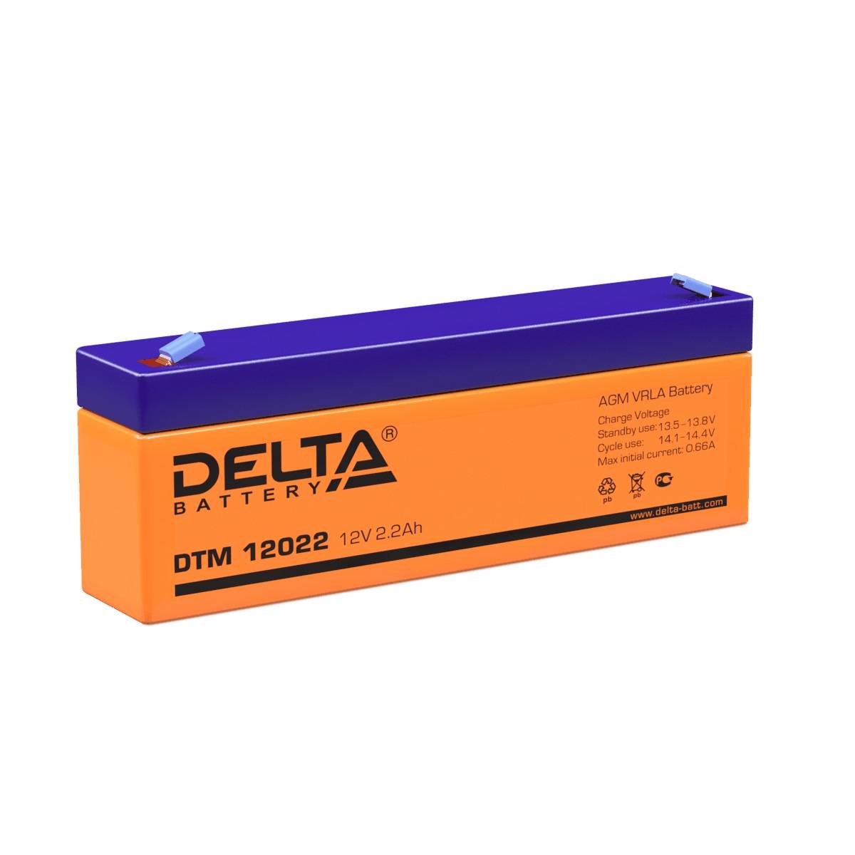 Аккумуляторная батарея Delta DTM 12022 напряжение 12В, емкость 2,2Ач (178x35x67mm)