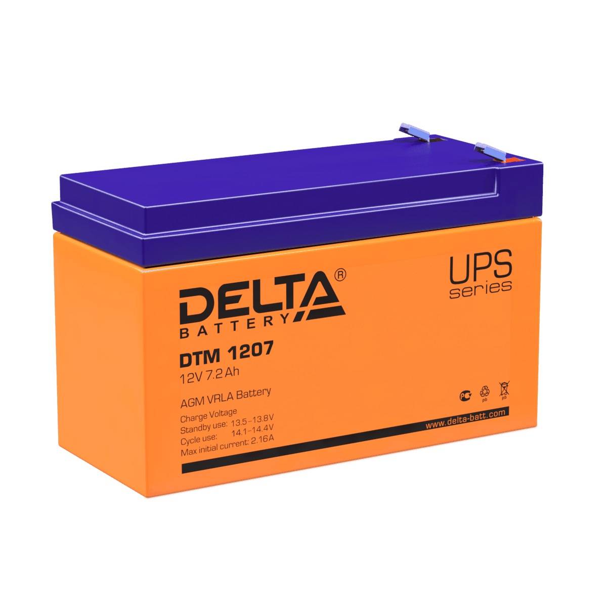 Аккумуляторная батарея Delta DTM 1207 напряжение 12В, емкость 7Ач (151x65x100mm)