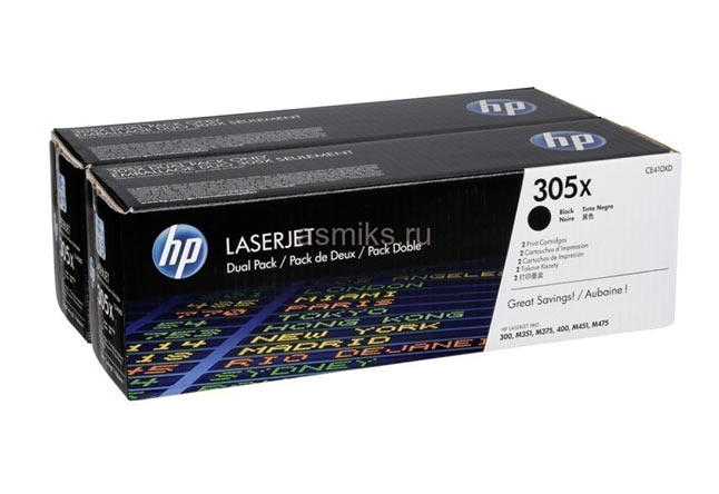 Картридж HP CLJ Pro 300 Color M351/Pro400ColorM451 (O) CE410XD, BK, 4K*2, 305X - купить с доставкой по России