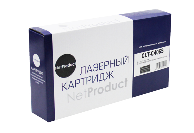 Тонер-картридж NetProduct (N-CLT-C406S) для Samsung CLP-360/365/368/CLX-3300/3305, C, 1K - купить с доставкой по России