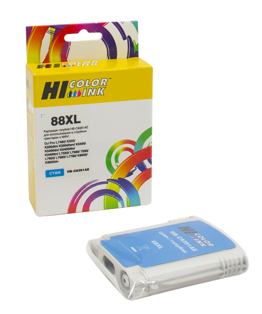 Картридж Hi-Black (C9391AE) для HP Officejet Pro K550 (29ml), №88XL, cyan - картинка товара Картридж Hi-Black (C9391AE) для HP Officejet Pro K550 (29ml), №88XL, cyan - купить с доставкой по России