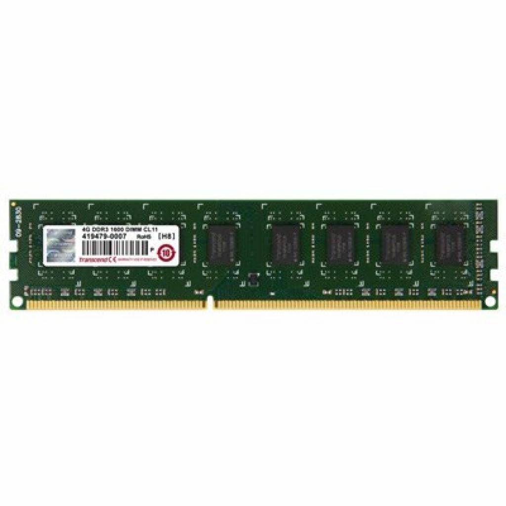 Модуль памяти Transcend 4GB U-DIMM DDR3, 1600МГц, 2Rx8, 1.5V