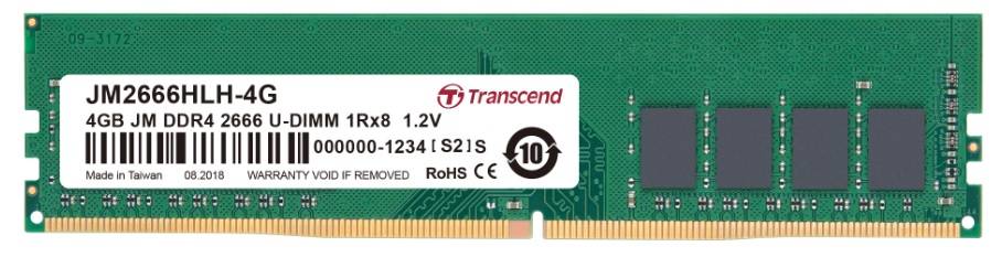 Модуль памяти Transcend 4GB U-DIMM DDR4, 2666МГц, 1Rx8, 1.2V