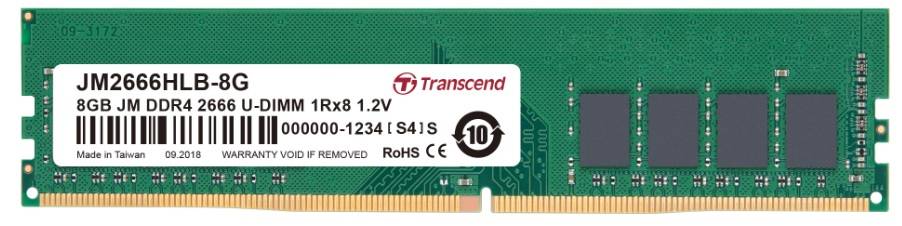 Модуль памяти Transcend 8GB U-DIMM DDR4, 2666 МГц, 1Rx8, 1.2V