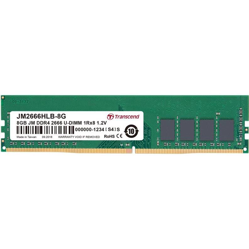 Модуль памяти Transcend 8GB U-DIMM DDR4, 2666МГц, 1Rx16 CL19 1.2V